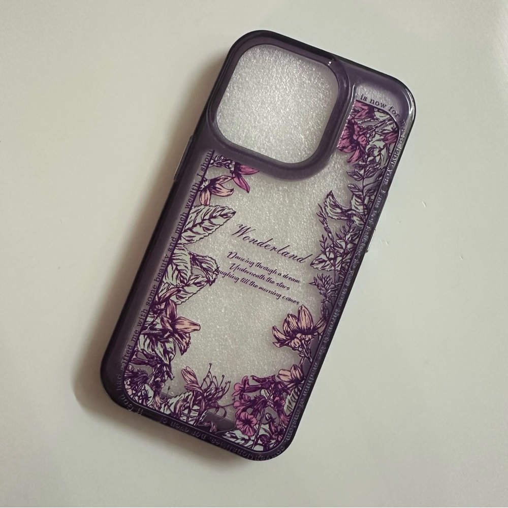 * Free with Purchase * NWT iPhone 14 Pro Purple Floral Phone Case